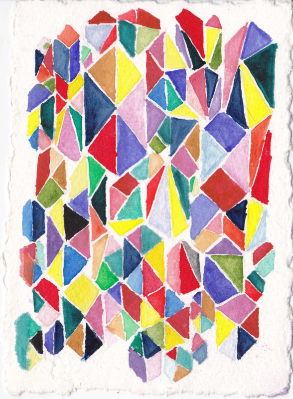 colorful shapes painted in watercolor
