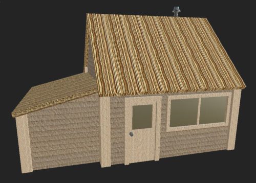 house model made of cardboard and balsa wood