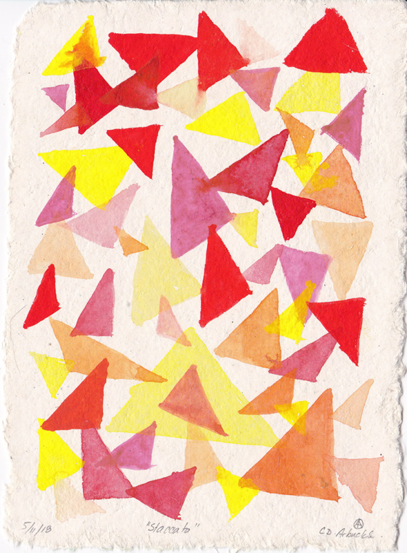 watercolor triangles abstract painting
